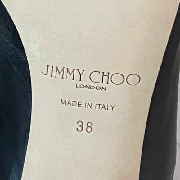 Jimmy Choo Marcel 85mm Snake Effect Leather Square-Toe Mules (Black Tan) - Picture 13 of 15